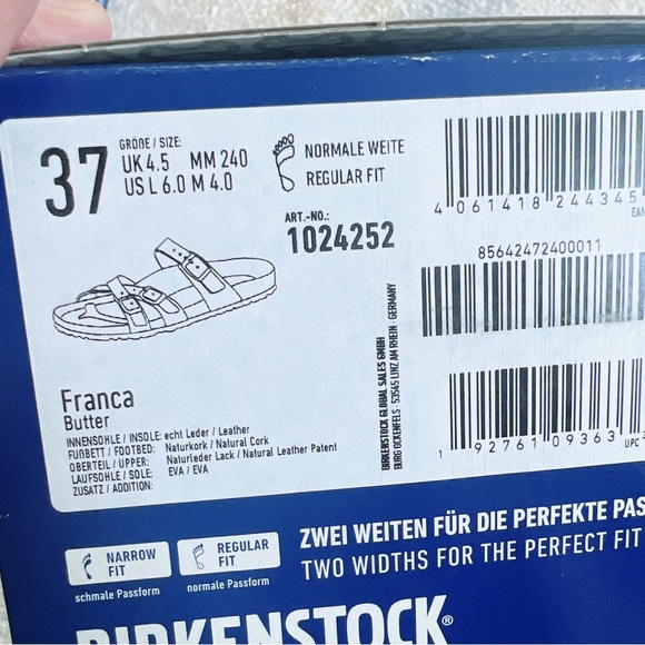 NIB BIRKENSTOCK FRANCA HEX SANDALS BUTTER - Picture 9 of 9